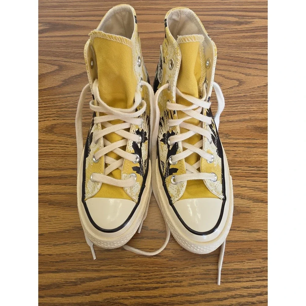 Converse Chuck 70 Hi Hybrid Floral Shoes Womens Size 7 Saturn Gold Black 571581C